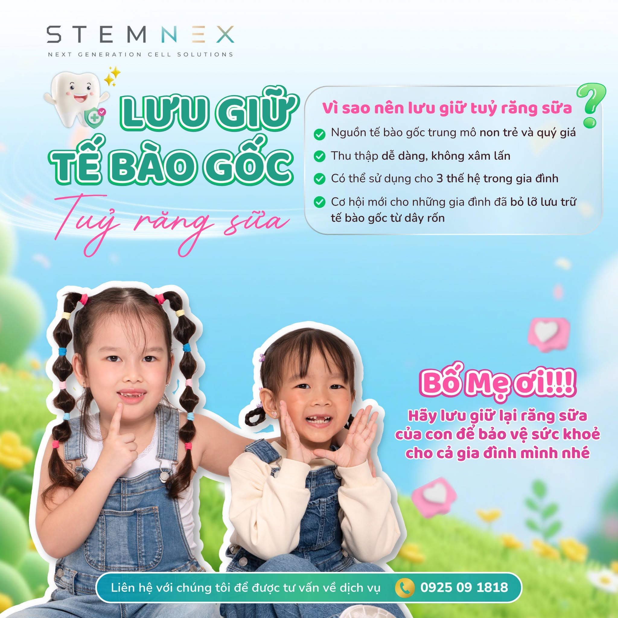 Lợi ích khi lưu trữ tuỷ răng sữa